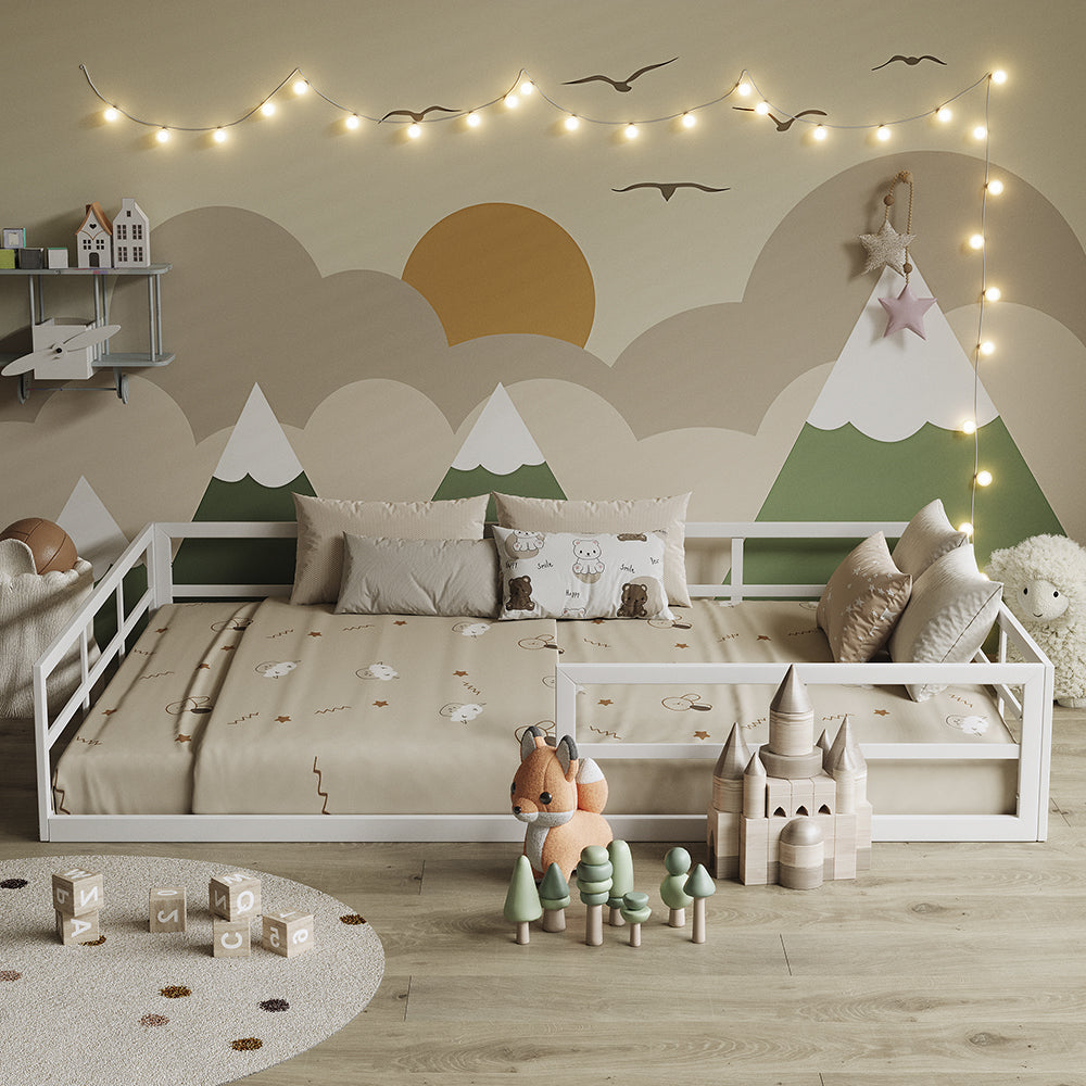 Vitalispa Letto per bambini Bianco 140x200 con materasso