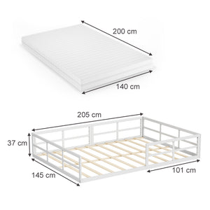 Vitalispa Letto per bambini Bianco 140x200 con materasso