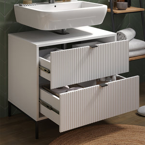 Vicco Mobile sottolavabo per bagno Bianco 70 x 63 cm Con 2 cassetti estraibili