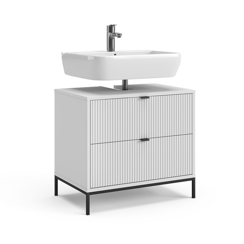 Vicco Mobile sottolavabo per bagno Bianco 70 x 63 cm Con 2 cassetti estraibili