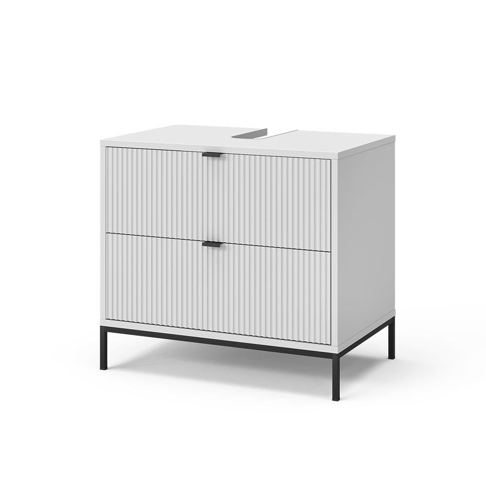 Vicco Mobile sottolavabo per bagno Bianco 70 x 63 cm Con 2 cassetti estraibili