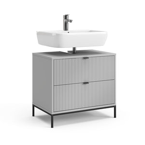 Vicco Mobile sottolavabo per bagno Grigio 70 x 63 cm Con 2 cassetti estraibili