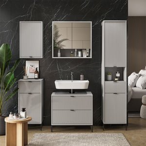 Vicco Mobile sottolavabo per bagno Grigio 70 x 63 cm Con 2 cassetti estraibili