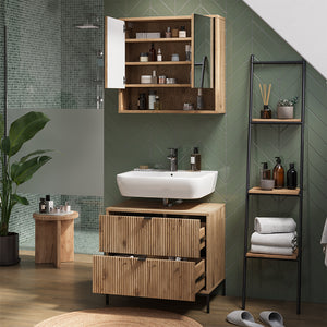 Vicco Mobile sottolavabo per bagno Quercia vichinga 70 x 63 cm Con 2 cassetti estraibili