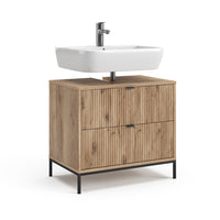 Vicco Mobile sottolavabo per bagno Quercia vichinga 70 x 63 cm Con 2 cassetti estraibili
