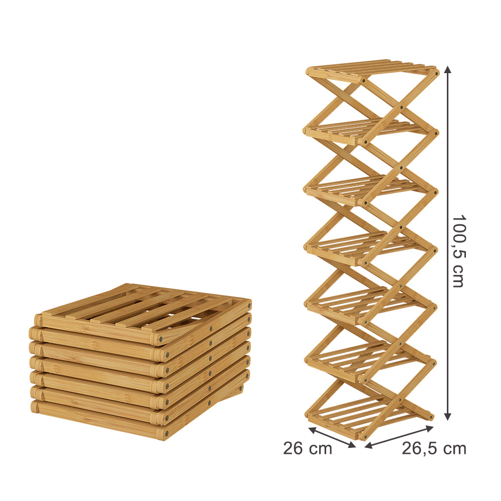 Vicco Scarpiera Bambù 26 x 100.5 cm con 7 scomparti