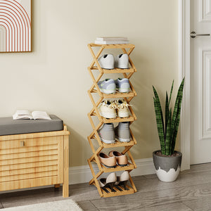 Vicco Scarpiera Bambù 26 x 100.5 cm con 7 scomparti