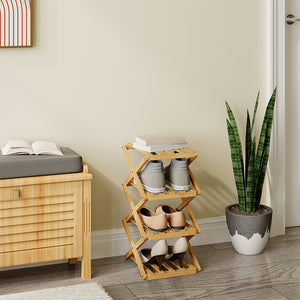 Vicco Scarpiera Bambù 26 x 52 cm con 4 scomparti