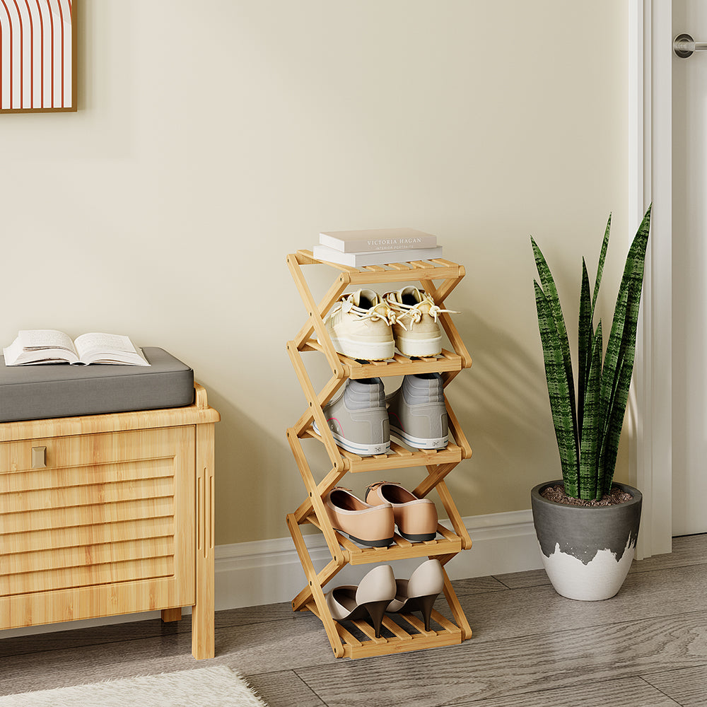 Vicco Scarpiera Bambù 26 x 68.5 cm con 5 scomparti