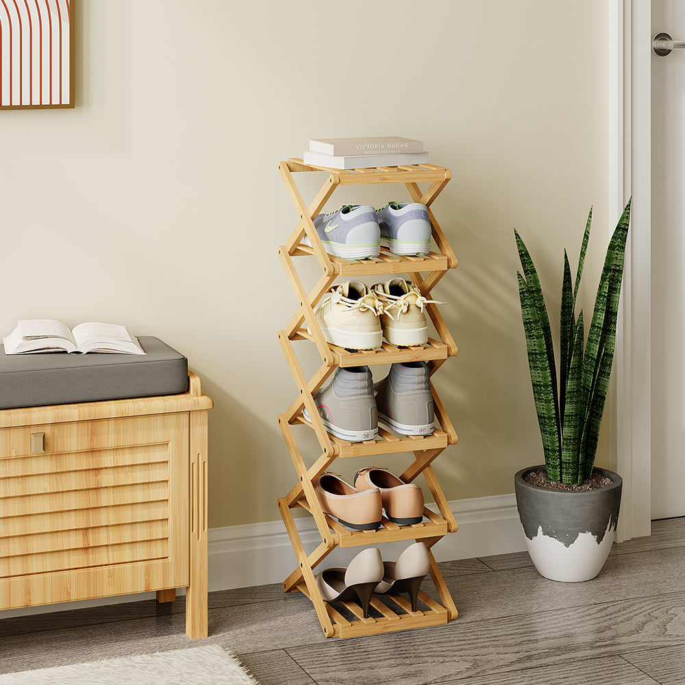 Vicco Scarpiera Bambù 26 x 83.5 cm con 6 scomparti