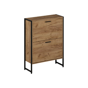 Vicco Scarpiera da ingresso Rovere Goldkraft/nero 63 x 83 cm con 2 scomparti ribaltabili