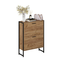 Vicco Scarpiera da ingresso Rovere Goldkraft/nero 63 x 83 cm con 2 scomparti ribaltabili