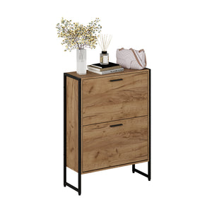 Vicco Scarpiera da ingresso Rovere Goldkraft/nero 63 x 83 cm con 2 scomparti ribaltabili