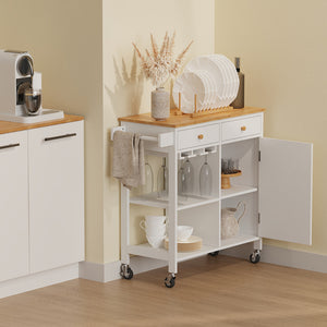 Vicco Carrello da cucina Bianco 89 x 87 cm con rotelle