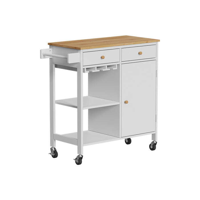 Vicco Carrello da cucina Bianco 89 x 87 cm con rotelle