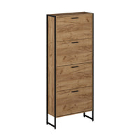 Vicco Scarpiera da ingresso Rovere Goldkraft/nero 63 x 152.5 cm con 4 scomparti chiusi