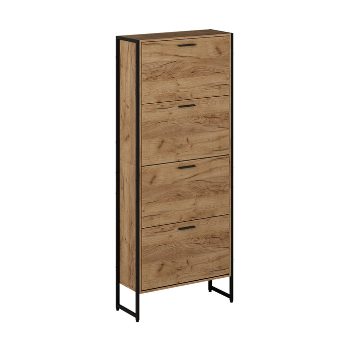 Vicco Scarpiera da ingresso Rovere Goldkraft/nero 63 x 152.5 cm con 4 scomparti chiusi