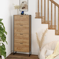 Vicco Scarpiera da ingresso Rovere Goldkraft/nero 63 x 152.5 cm con 4 scomparti chiusi