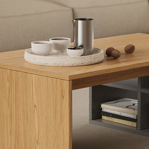 Vicco Tavolino da salotto Antracite/quercia 90 x 50 cm Con 4 scomparti aperti