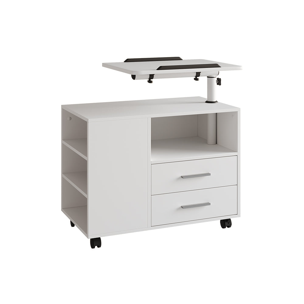 Vicco Comodino camera da letto Bianco 80 x 88 cm con piano di lavoro regolabile