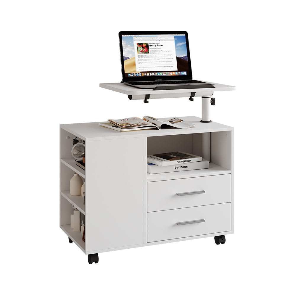 Vicco Comodino camera da letto Bianco 80 x 88 cm con piano di lavoro regolabile