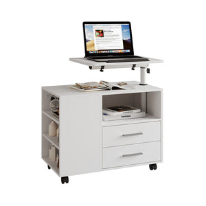 Vicco Comodino camera da letto Bianco 80 x 88 cm con piano di lavoro regolabile