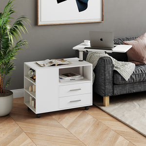 Vicco Comodino camera da letto Bianco 80 x 88 cm con piano di lavoro regolabile