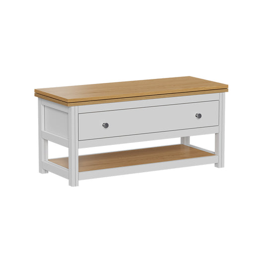 Vicco Tavolino salotto Bianco/quercia 100 x 40 cm con piano del tavolo pieghevole