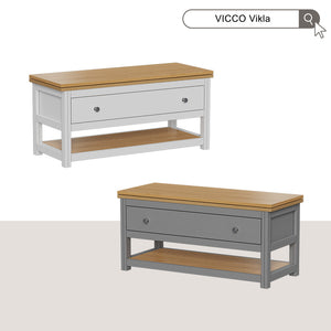 Vicco Tavolino salotto Antracite/quercia 100 x 40 cm estensibile