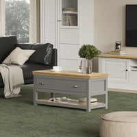 Vicco Tavolino salotto Antracite/quercia 100 x 40 cm estensibile