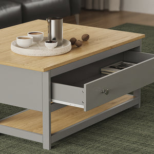 Vicco Tavolino salotto Antracite/quercia 100 x 40 cm estensibile