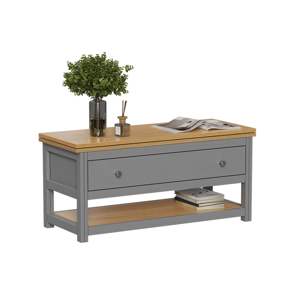 Vicco Tavolino salotto Antracite/quercia 100 x 40 cm estensibile