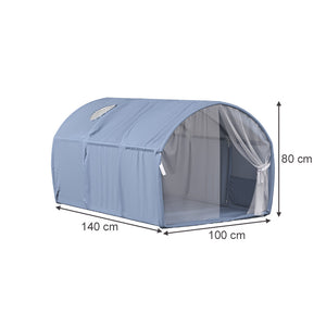 Vitalispa Tenda a tunnel Blu 100 x 80 cm con finestra e rete