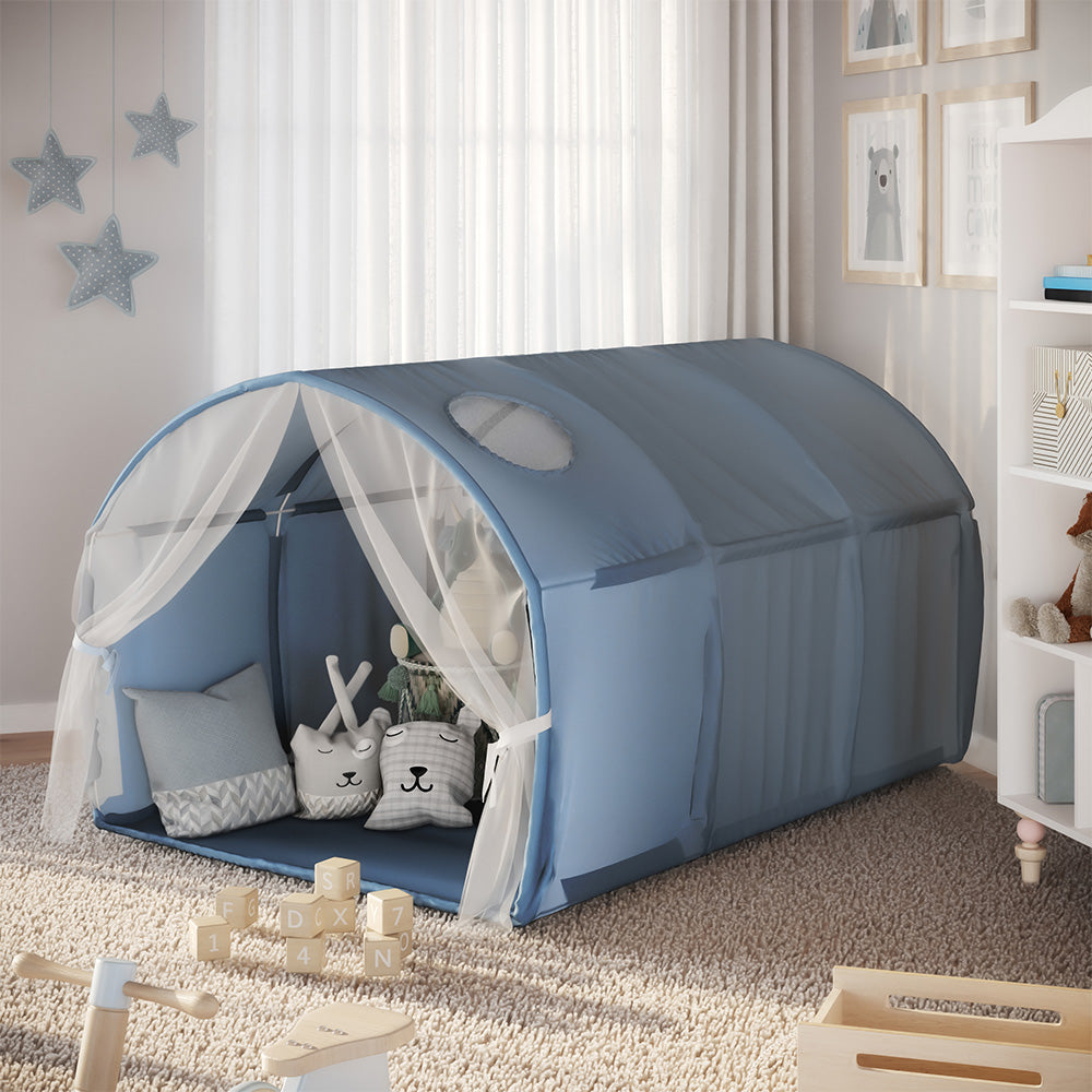 Vitalispa Tenda a tunnel Blu 100 x 80 cm con finestra e rete