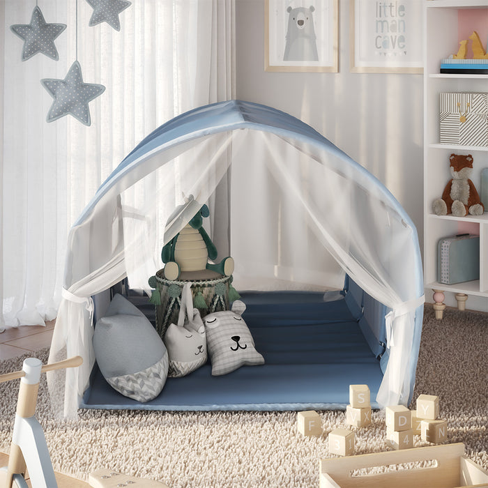 Vitalispa Tenda a tunnel Blu 100 x 80 cm con finestra e rete