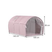 Vitalispa Tenda a tunnel rosa 100 x 80 cm con finestra e rete
