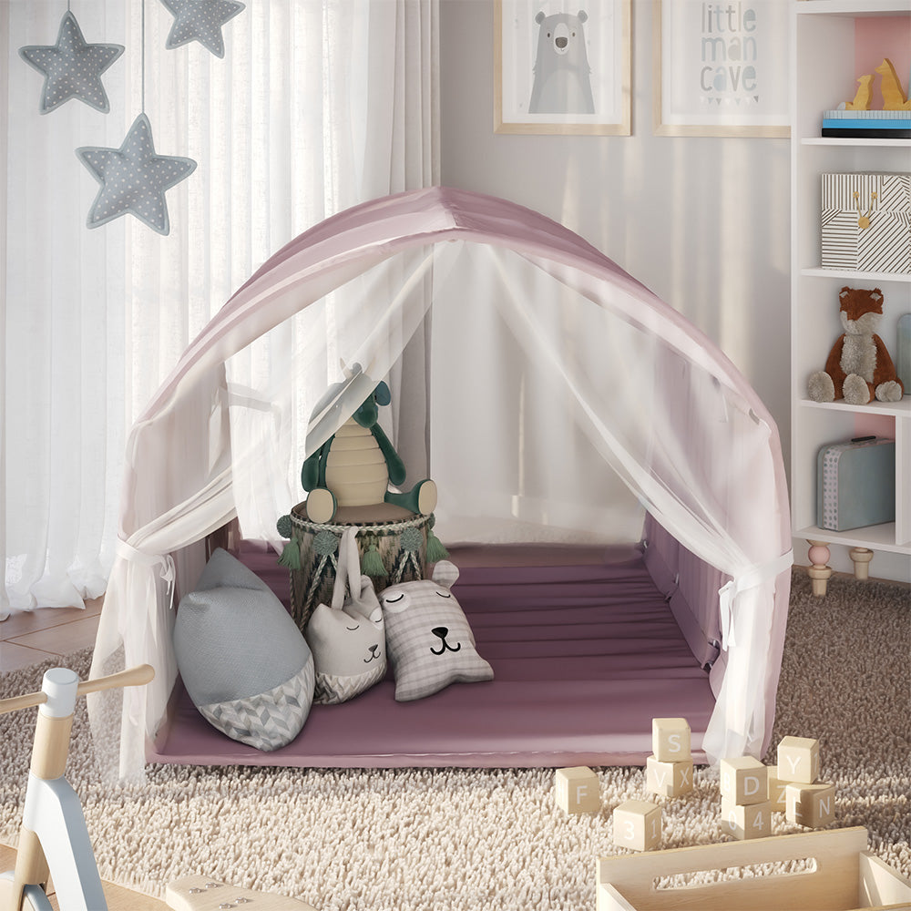 Vitalispa Tenda a tunnel rosa 100 x 80 cm con finestra e rete