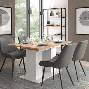 Vicco tavolo da pranzo allungabile Rovere bianco/dorato 140 x 90 cm
