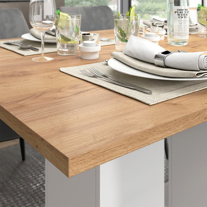 Vicco tavolo da pranzo allungabile Rovere bianco/dorato 140 x 90 cm