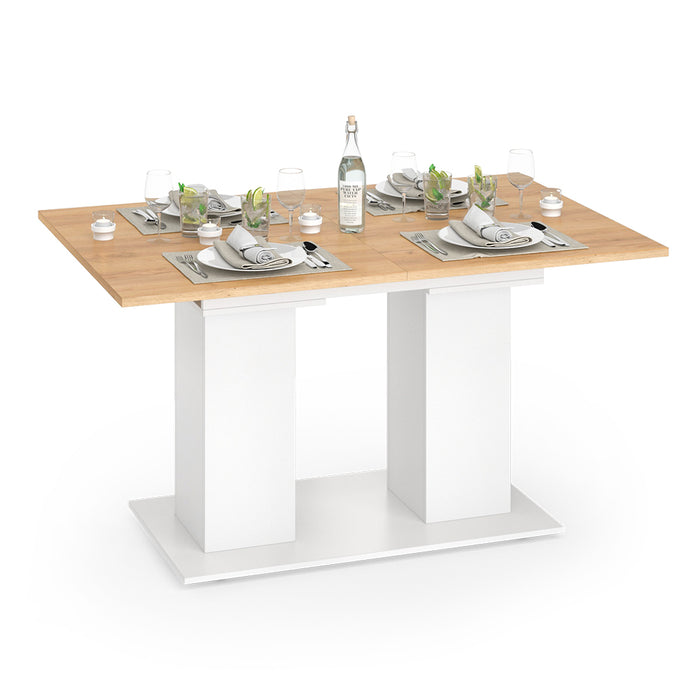 Vicco tavolo da pranzo allungabile Rovere bianco/dorato 140 x 90 cm