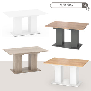 Vicco tavolo da pranzo allungabile Rovere bianco/dorato 140 x 90 cm