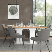 Vicco tavolo da pranzo allungabile Rovere bianco/dorato 140 x 90 cm