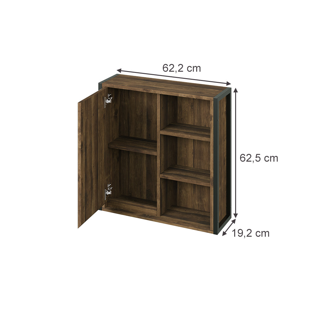 Vicco Specchio contenitore bagno Quercia/nero 62.2 x 62.5 cm con 1 porta a specchio