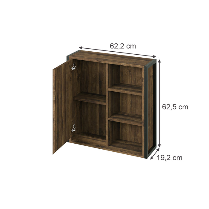 Vicco Specchio contenitore bagno Quercia/nero 62.2 x 62.5 cm con 1 porta a specchio