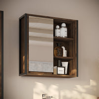 Vicco Specchio contenitore bagno Quercia/nero 62.2 x 62.5 cm con 1 porta a specchio
