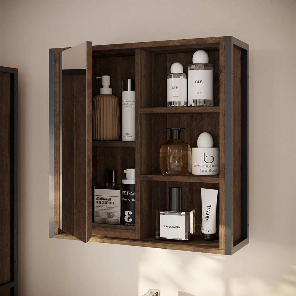 Vicco Specchio contenitore bagno Quercia/nero 62.2 x 62.5 cm con 1 porta a specchio