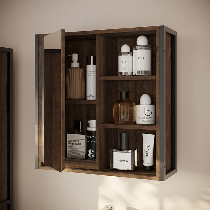 Vicco Specchio contenitore bagno Quercia/nero 62.2 x 62.5 cm con 1 porta a specchio