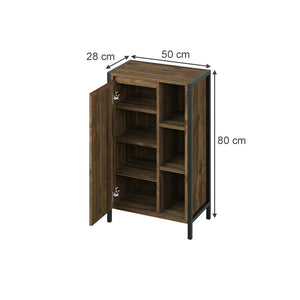 Vicco mobiletto bagno Quercia/nero 50 x 80 cm con 7 scomparti