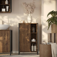 Vicco mobiletto bagno Quercia/nero 50 x 80 cm con 7 scomparti