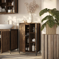 Vicco mobiletto bagno Quercia/nero 50 x 80 cm con 7 scomparti